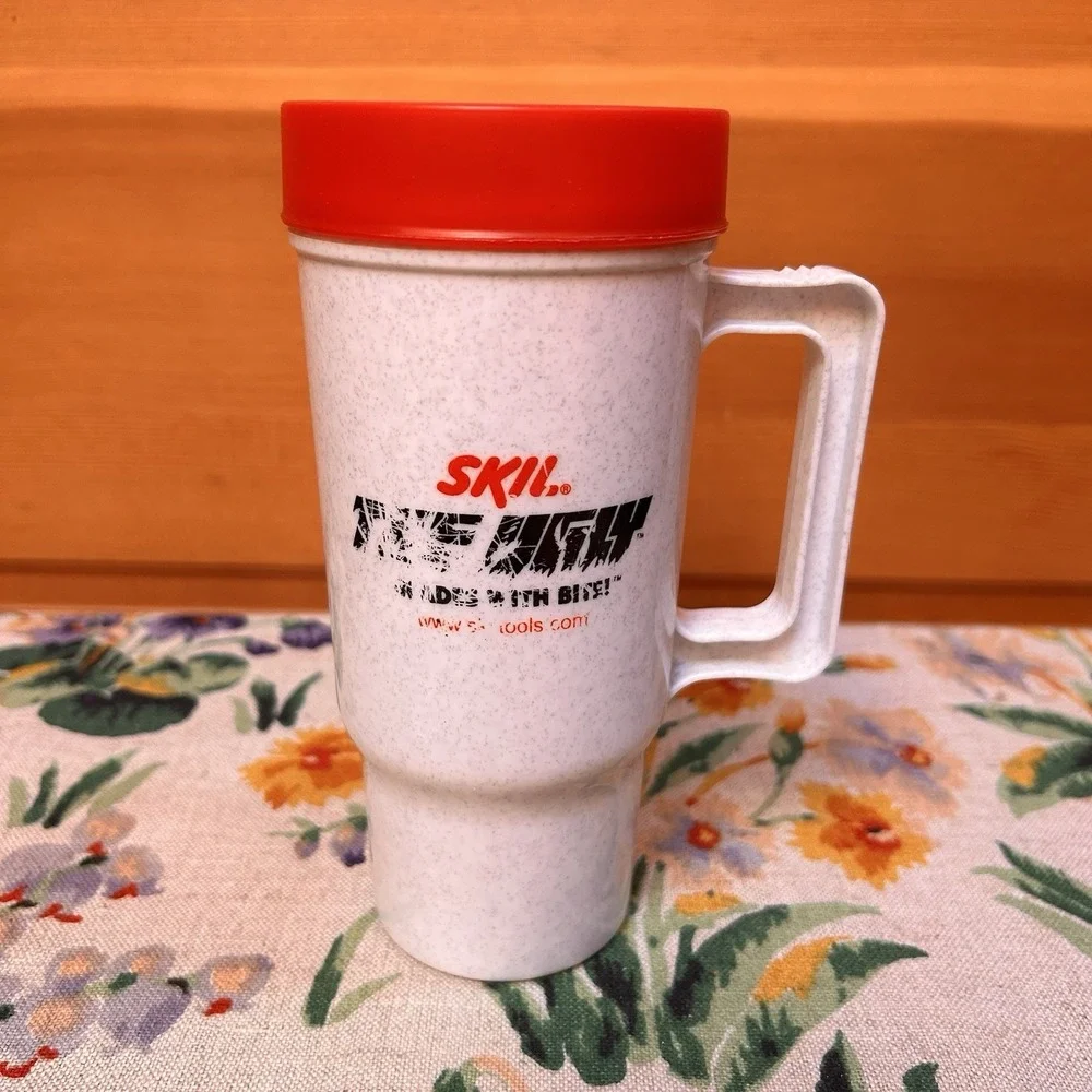 VTG SKIL Tools THE UGLY BLADES WITH BITE Travel Refill Coffee Cup Mug Lid USA